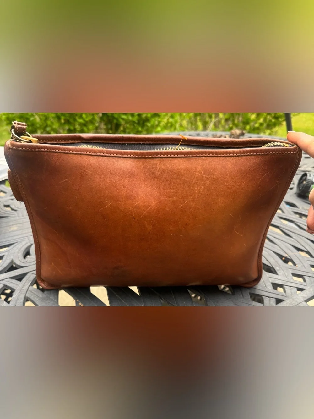 Coach Men's Brown Leather Zip Pouch - Picture 1 of 10